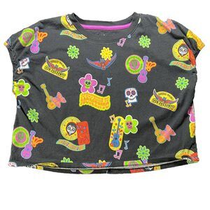Girls Disney Coco Print Crop Top Large 10/12